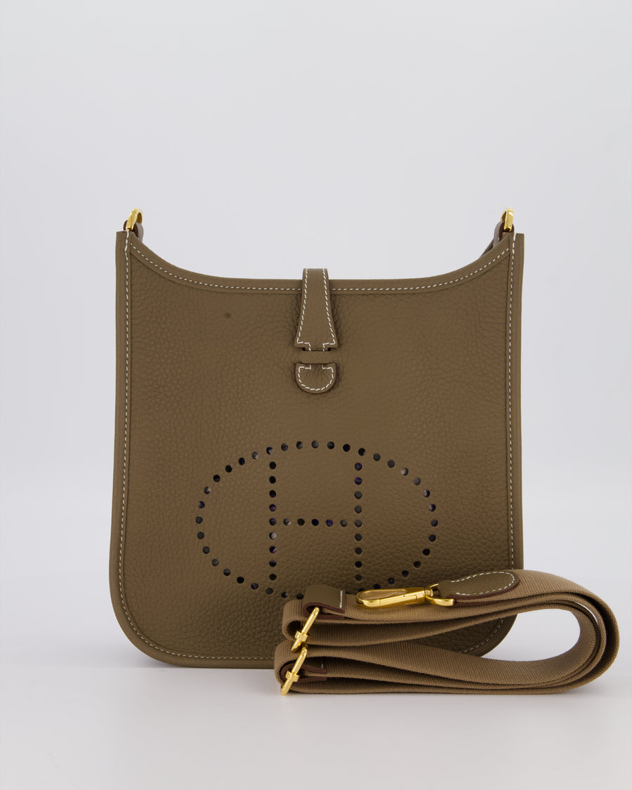 *HOT & RARE* Hermès Evelyne III 23 Bag in Etoupe Taurillon Clemence Leather with Gold Hardware