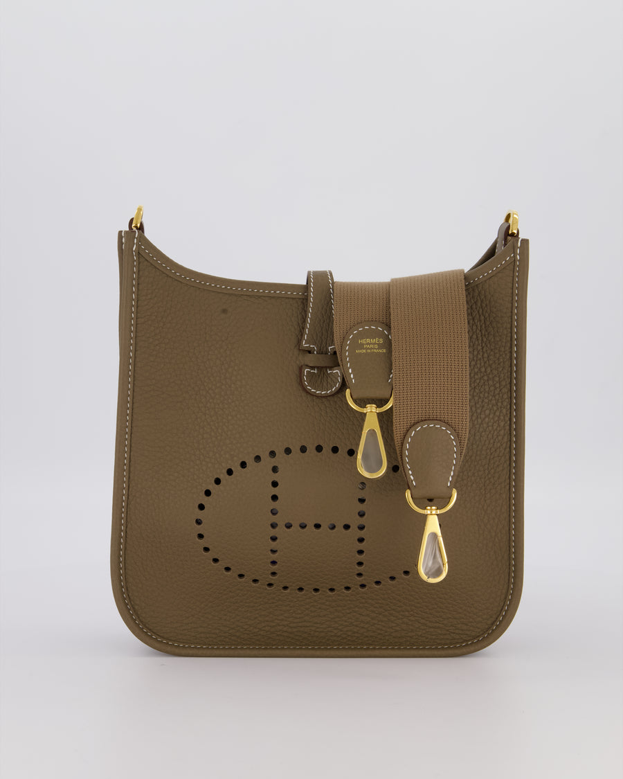 *HOT & RARE* Hermès Evelyne III 23 Bag in Etoupe Taurillon Clemence Leather with Gold Hardware