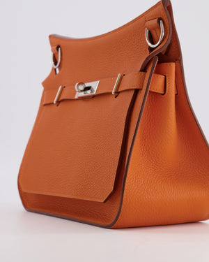 Hermès Jypsiere 28 Bag in Orange Clemence Leather with Palladium Hardware