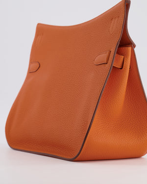 Hermès Jypsiere 28 Bag in Orange Clemence Leather with Palladium Hardware