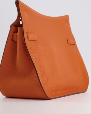 Hermès Jypsiere 28 Bag in Orange Clemence Leather with Palladium Hardware