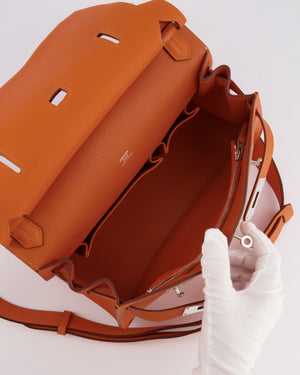 Hermès Jypsiere 28 Bag in Orange Clemence Leather with Palladium Hardware