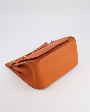 Hermès Jypsiere 28 Bag in Orange Clemence Leather with Palladium Hardware