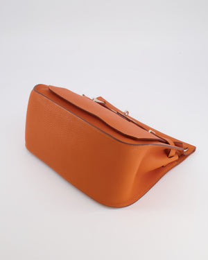 Hermès Jypsiere 28 Bag in Orange Clemence Leather with Palladium Hardware