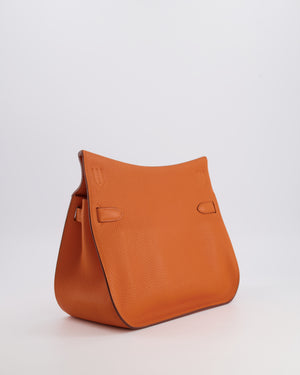 Hermès Jypsiere 28 Bag in Orange Clemence Leather with Palladium Hardware
