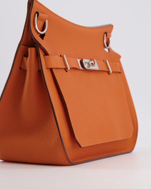 Hermès Jypsiere 28 Bag in Orange Clemence Leather with Palladium Hardware