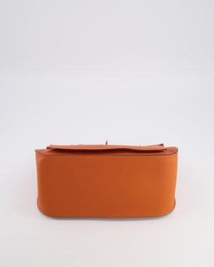 Hermès Jypsiere 28 Bag in Orange Clemence Leather with Palladium Hardware