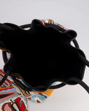 Emilio Pucci Multicolour Abstract Printed Canvas Tote Bag with Pouch and Rope Details