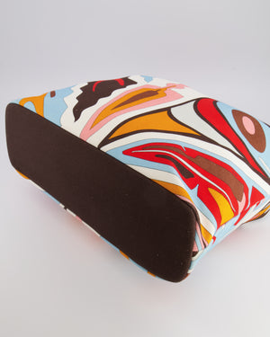 Emilio Pucci Multicolour Abstract Printed Canvas Tote Bag with Pouch and Rope Details