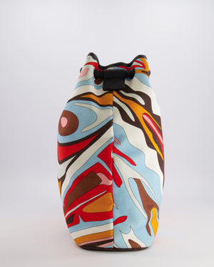 Emilio Pucci Multicolour Abstract Printed Canvas Tote Bag with Pouch and Rope Details