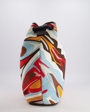 Emilio Pucci Multicolour Abstract Printed Canvas Tote Bag with Pouch and Rope Details