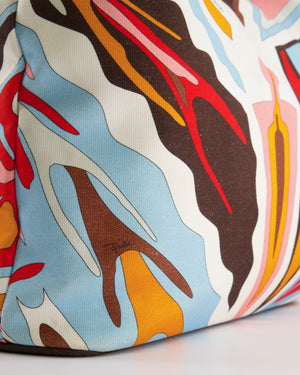 Emilio Pucci Multicolour Abstract Printed Canvas Tote Bag with Pouch and Rope Details