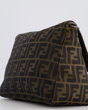 Fendi Vintage Zucca Mamma Baguette Bag in Brown Monogram Canvas and Leather with Gold Hardware