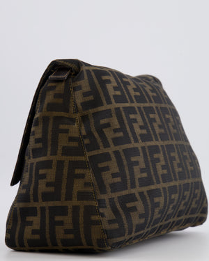 Fendi Vintage Zucca Mamma Baguette Bag in Brown Monogram Canvas and Leather with Gold Hardware