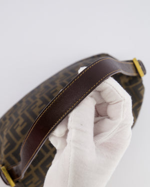 Fendi Vintage Zucca Mamma Baguette Bag in Brown Monogram Canvas and Leather with Gold Hardware