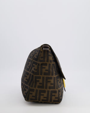 Fendi Vintage Zucca Mamma Baguette Bag in Brown Monogram Canvas and Leather with Gold Hardware