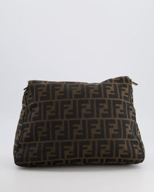 Fendi Vintage Zucca Mamma Baguette Bag in Brown Monogram Canvas and Leather with Gold Hardware