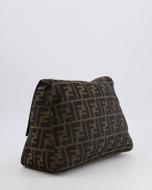 Fendi Vintage Zucca Mamma Baguette Bag in Brown Monogram Canvas and Leather with Gold Hardware