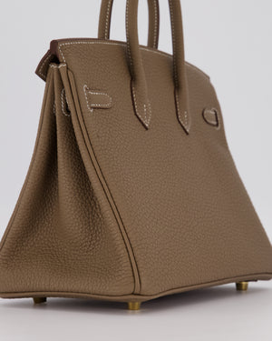 Hermès Birkin 25 Retourne Bag in Etoupe Togo Leather with Gold Hardware