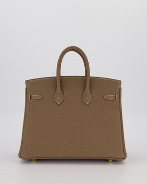 Hermès Birkin 25 Retourne Bag in Etoupe Togo Leather with Gold Hardware