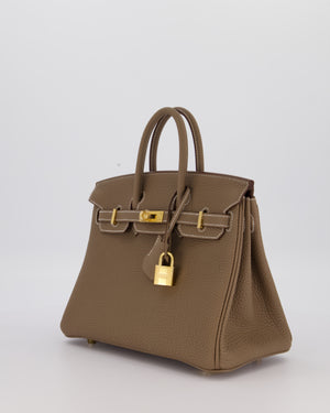 Hermès Birkin 25 Retourne Bag in Etoupe Togo Leather with Gold Hardware