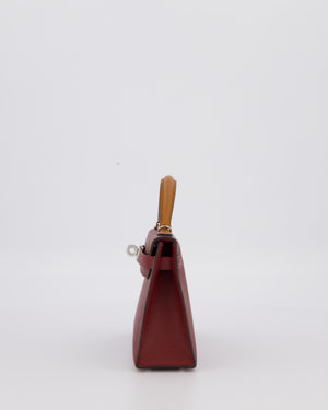 *SUPER RARE* Hermès Mini Kelly II Tricolour 20 Bag In Rouge H, Gold, and Bai Brun Epsom Leather with Palladium Hardware