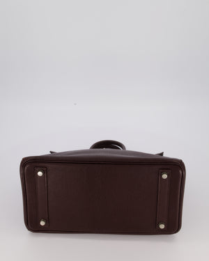 *RARE* Hermes HAC 32 Bag in Chocolat Chèvre Mysore Leather with Palladium Hardware