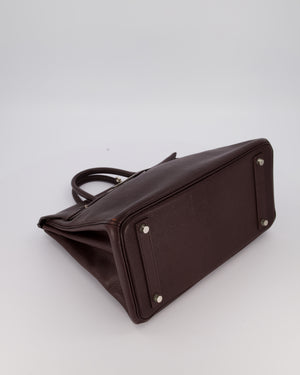 *RARE* Hermes HAC 32 Bag in Chocolat Chèvre Mysore Leather with Palladium Hardware
