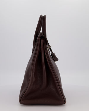 *RARE* Hermes HAC 32 Bag in Chocolat Chèvre Mysore Leather with Palladium Hardware