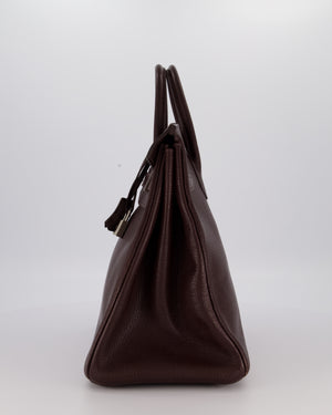 *RARE* Hermes HAC 32 Bag in Chocolat Chèvre Mysore Leather with Palladium Hardware