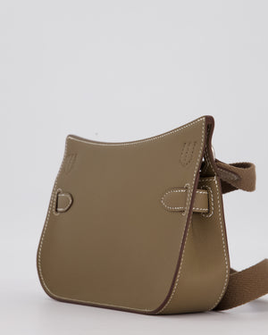 Hermès Mini Jypsiere Crossbody Bag in Etoupe Swift Leather with Palladium Hardware