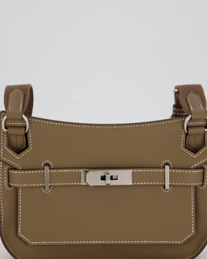Hermès Mini Jypsiere Crossbody Bag in Etoupe Swift Leather with Palladium Hardware