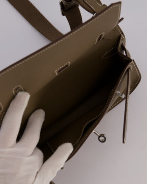 Hermès Mini Jypsiere Crossbody Bag in Etoupe Swift Leather with Palladium Hardware