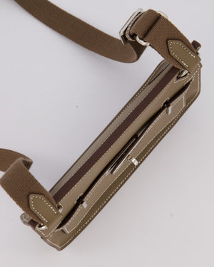 Hermès Mini Jypsiere Crossbody Bag in Etoupe Swift Leather with Palladium Hardware