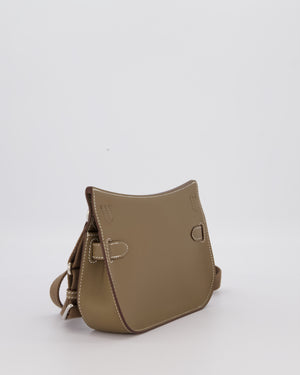 Hermès Mini Jypsiere Crossbody Bag in Etoupe Swift Leather with Palladium Hardware