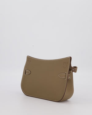 Hermès Mini Jypsiere Crossbody Bag in Etoupe Swift Leather with Palladium Hardware