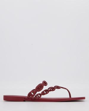 Hermes Island Rouge H Rubber Jelly Sandals Size EU 42