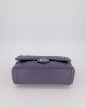 Chanel Lavender Purple Maxi Classic Double Flap Bag in Lambskin Leather with Silver Hardware