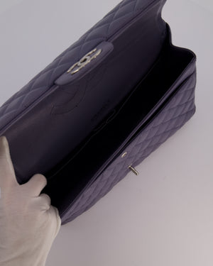 Chanel Lavender Purple Maxi Classic Double Flap Bag in Lambskin Leather with Silver Hardware