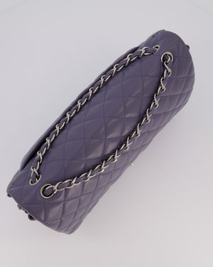 Chanel Lavender Purple Maxi Classic Double Flap Bag in Lambskin Leather with Silver Hardware