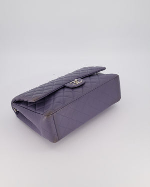 Chanel Lavender Purple Maxi Classic Double Flap Bag in Lambskin Leather with Silver Hardware