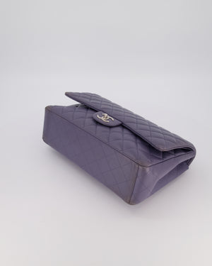Chanel Lavender Purple Maxi Classic Double Flap Bag in Lambskin Leather with Silver Hardware