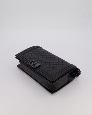 Chanel Black Medium Boy Bag in Calfskin Leather with So Black Hardware