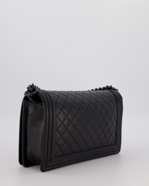 Chanel Black Medium Boy Bag in Calfskin Leather with So Black Hardware