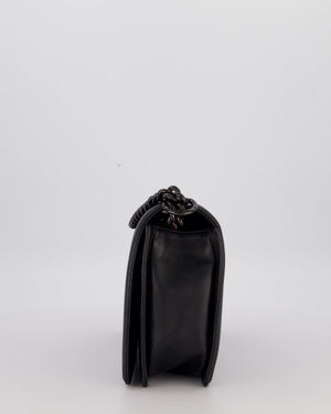 Chanel Black Medium Boy Bag in Calfskin Leather with So Black Hardware