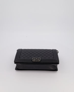 Chanel Black Medium Boy Bag in Calfskin Leather with So Black Hardware