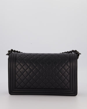 Chanel Black Medium Boy Bag in Calfskin Leather with So Black Hardware