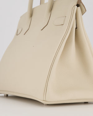 *SUPER RARE* Hermès Birkin 30 Retourne Bag in Craie Togo Leather with Palladium Hardware
