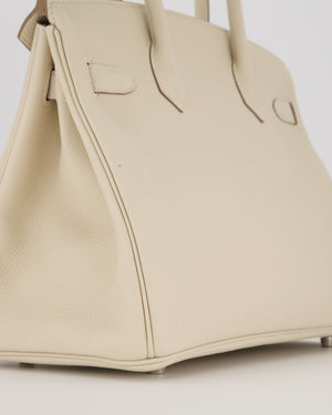 *SUPER RARE* Hermès Birkin 30 Retourne Bag in Craie Togo Leather with Palladium Hardware