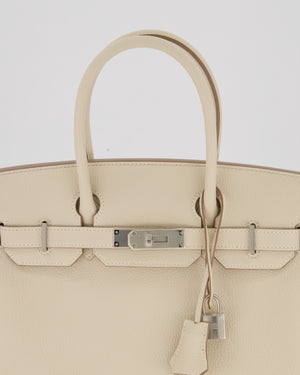 *SUPER RARE* Hermès Birkin 30 Retourne Bag in Craie Togo Leather with Palladium Hardware